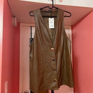 Brown leather dress